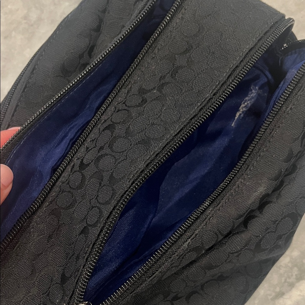 Coach Black Toiletry Bag with Cream Accent - Picture 6 of 6
